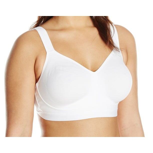 Ladies Non Wired Embroidered Bra Soft Cup Cotton Firm Control White Brassiere 